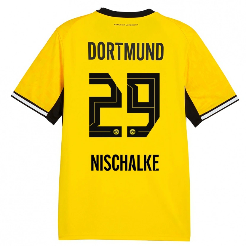 Danxen Kinderen Jermain Nischalke #29 Geel Zwart Wit Thuisshirt Thuistenue 2026/27 T-Shirt