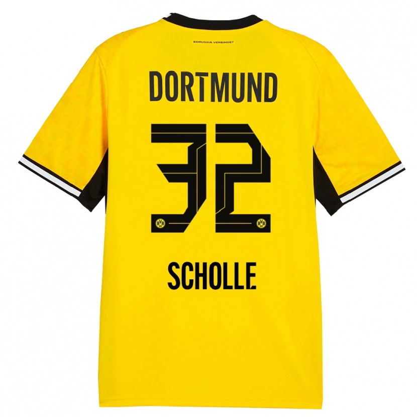 Danxen Kinderen Mia Scholle #32 Geel Zwart Wit Thuisshirt Thuistenue 2026/27 T-Shirt