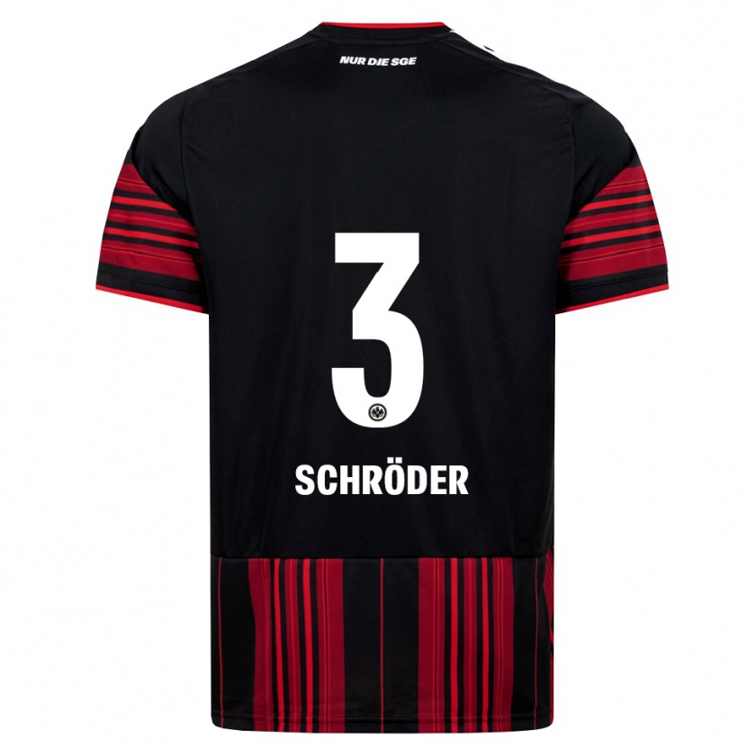Danxen Kinderen Finn Schröder #3 Zwart Rood Wit Thuisshirt Thuistenue 2026/27 T-Shirt