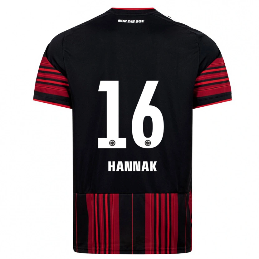 Danxen Kinderen Tim Hannak #16 Zwart Rood Wit Thuisshirt Thuistenue 2026/27 T-Shirt