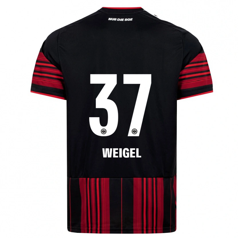 Danxen Kinderen Tobias Weigel #37 Zwart Rood Wit Thuisshirt Thuistenue 2026/27 T-Shirt