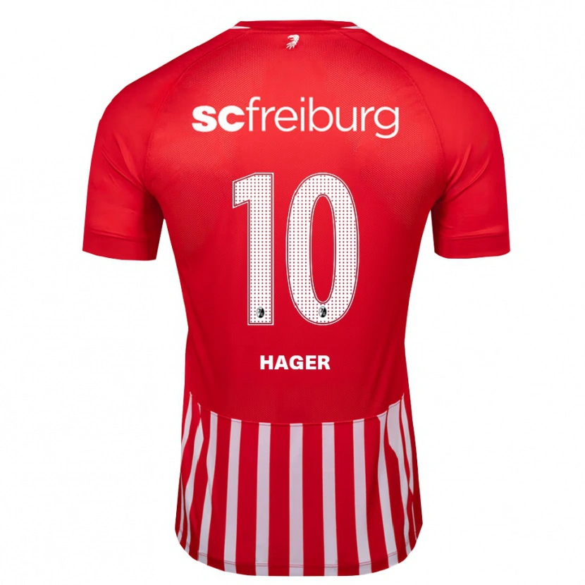 Danxen Kinderen Marc Hager #10 Rood Wit Zwart Thuisshirt Thuistenue 2026/27 T-Shirt