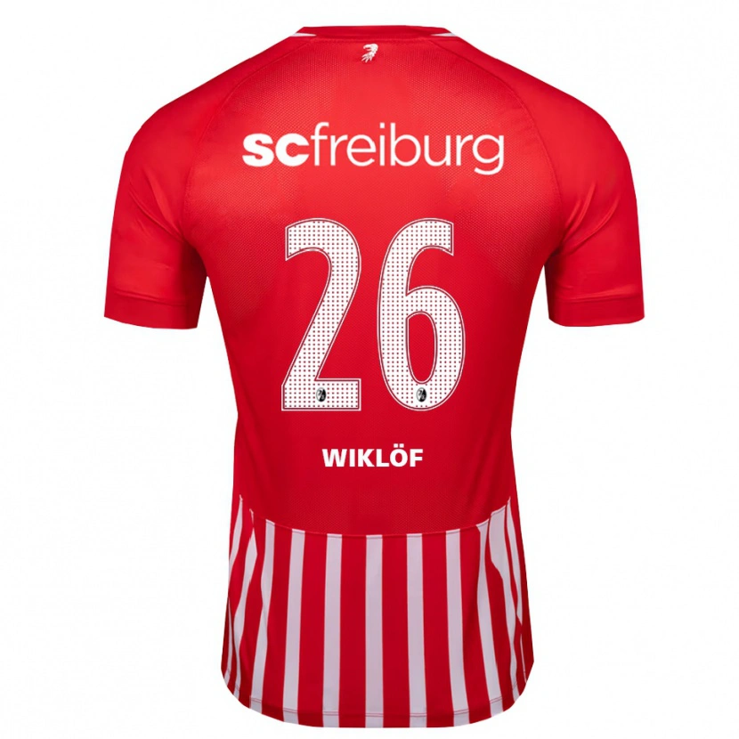 Danxen Kinderen Oscar Wiklöf #26 Rood Wit Zwart Thuisshirt Thuistenue 2026/27 T-Shirt