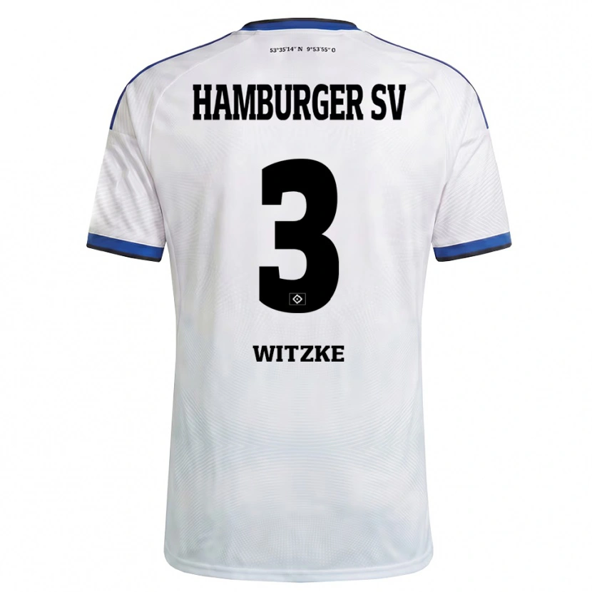 Danxen Kinderen Oliver Witzke #3 Wit Zwart Blauw Thuisshirt Thuistenue 2026/27 T-Shirt