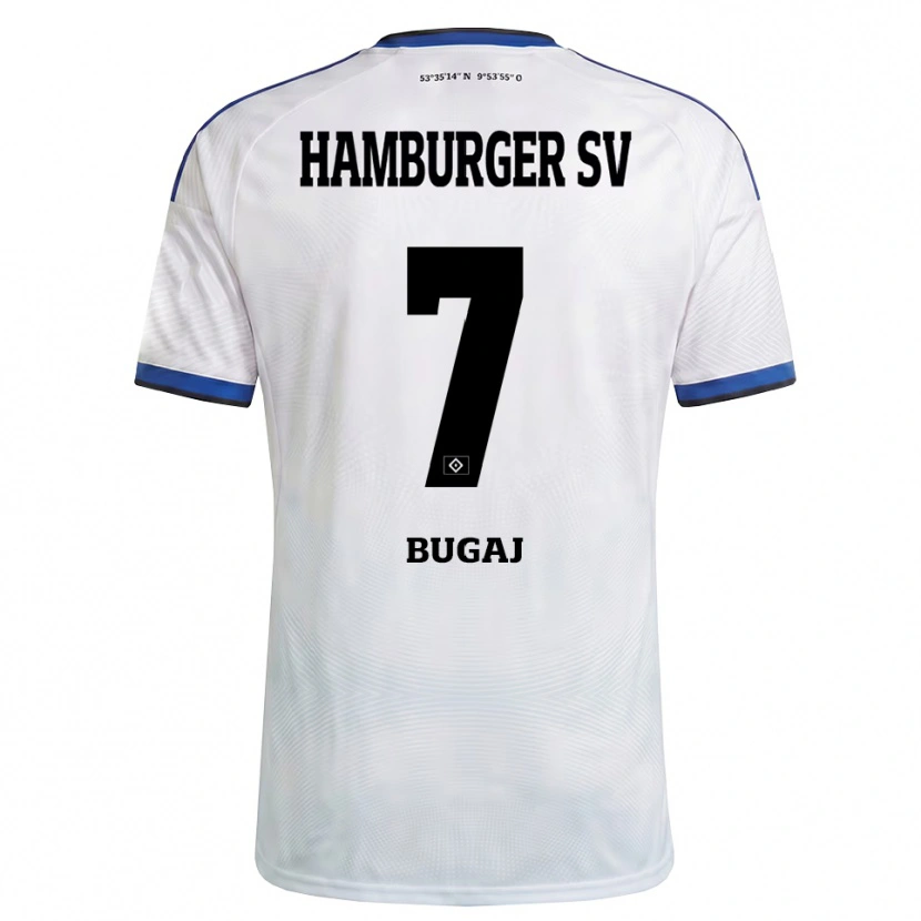 Danxen Kinderen Jan-Luca Bugaj #7 Wit Zwart Blauw Thuisshirt Thuistenue 2026/27 T-Shirt