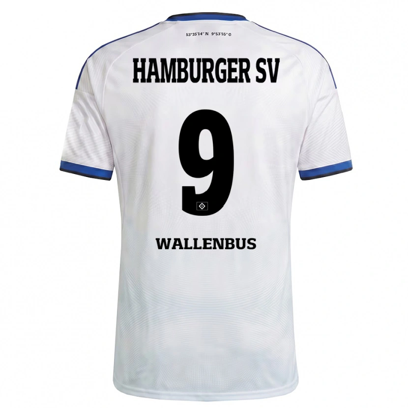 Danxen Kinderen Noah Wallenßus #9 Wit Zwart Blauw Thuisshirt Thuistenue 2026/27 T-Shirt