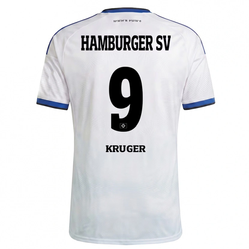Danxen Kinderen Melina Krüger #9 Wit Zwart Blauw Thuisshirt Thuistenue 2026/27 T-Shirt