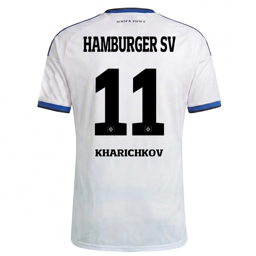 Danxen Kinderen Valentyn Kharichkov #11 Wit Zwart Blauw Thuisshirt Thuistenue 2026/27 T-Shirt