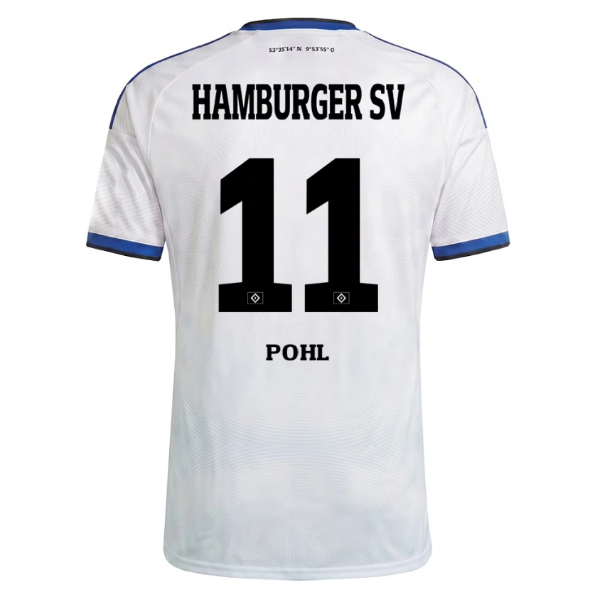 Danxen Kinderen Jannik Pohl #11 Wit Zwart Blauw Thuisshirt Thuistenue 2026/27 T-Shirt