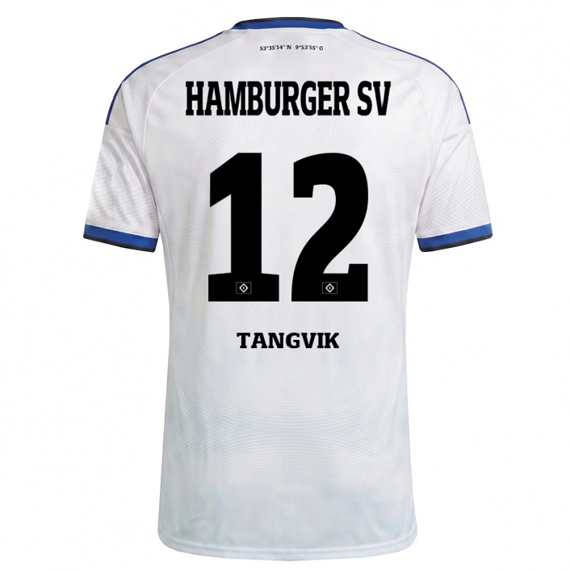 Danxen Kinderen Sander Tangvik #12 Wit Zwart Blauw Thuisshirt Thuistenue 2026/27 T-Shirt