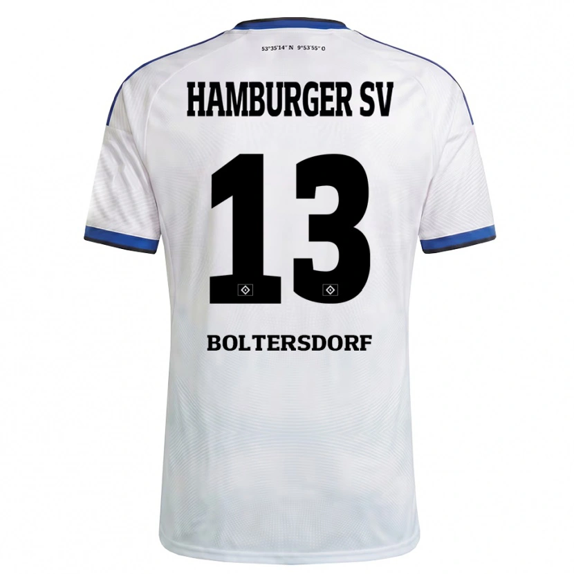 Danxen Kinderen Sebastian Boltersdorf #13 Wit Zwart Blauw Thuisshirt Thuistenue 2026/27 T-Shirt