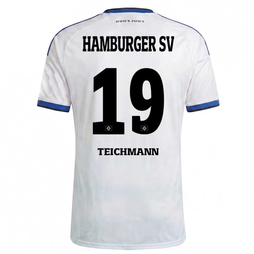Danxen Kinderen Mats Teichmann #19 Wit Zwart Blauw Thuisshirt Thuistenue 2026/27 T-Shirt