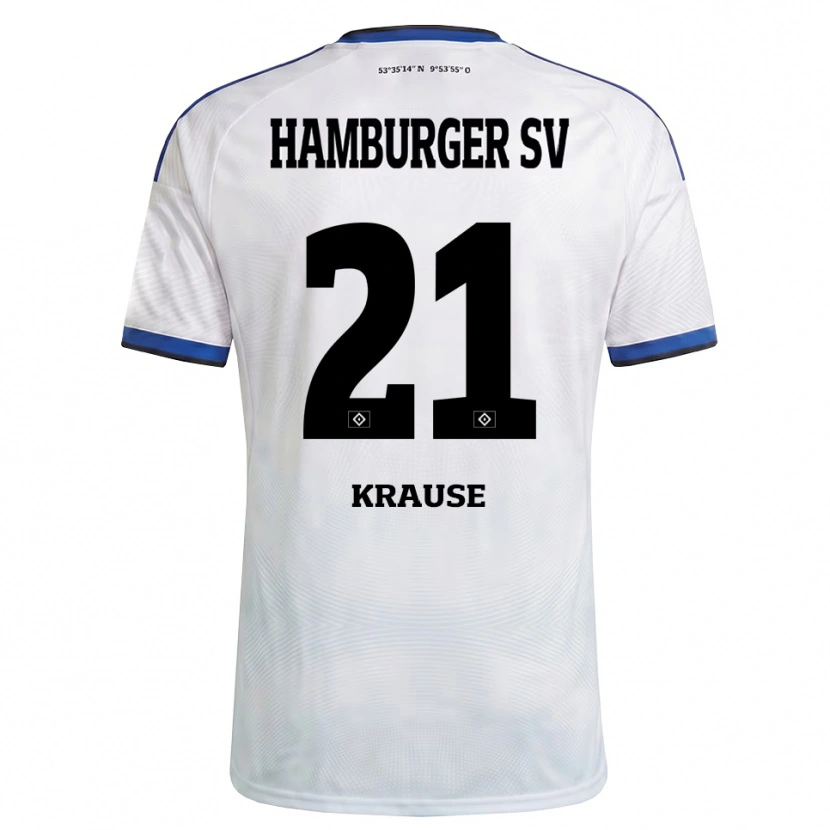Danxen Kinderen Fiete Krause #21 Wit Zwart Blauw Thuisshirt Thuistenue 2026/27 T-Shirt