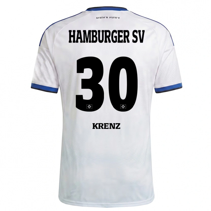 Danxen Kinderen Jamie Krenz #30 Wit Zwart Blauw Thuisshirt Thuistenue 2026/27 T-Shirt