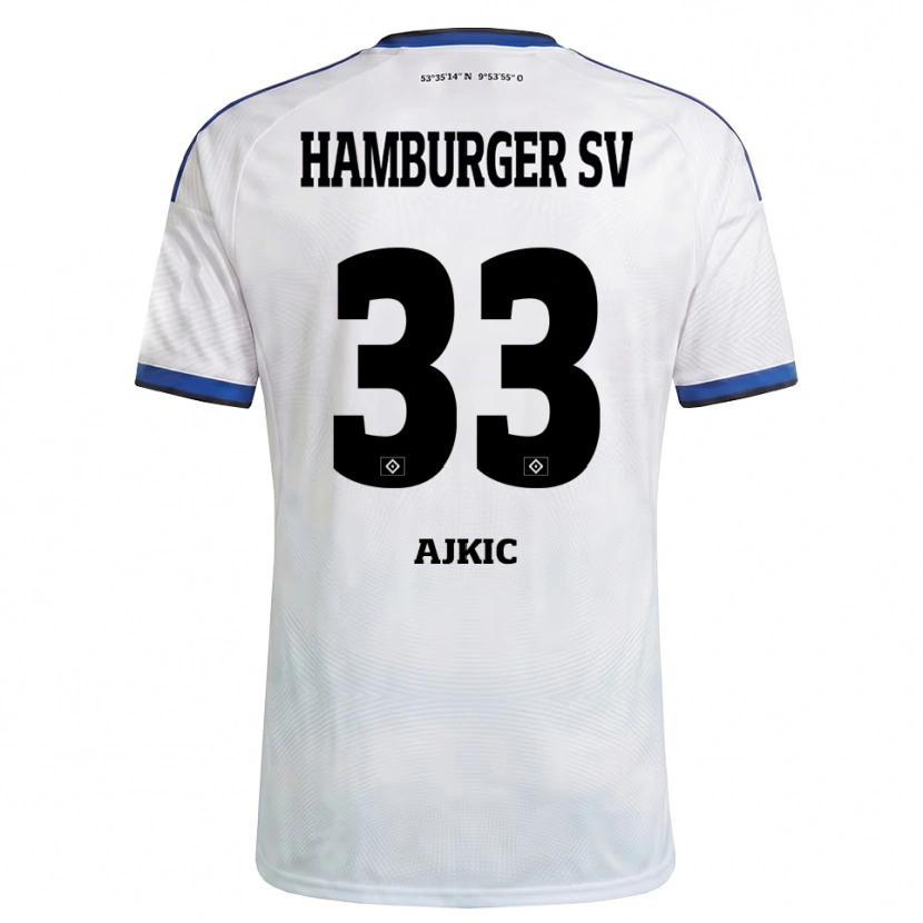 Danxen Kinderen Selim Ajkic #33 Wit Zwart Blauw Thuisshirt Thuistenue 2026/27 T-Shirt
