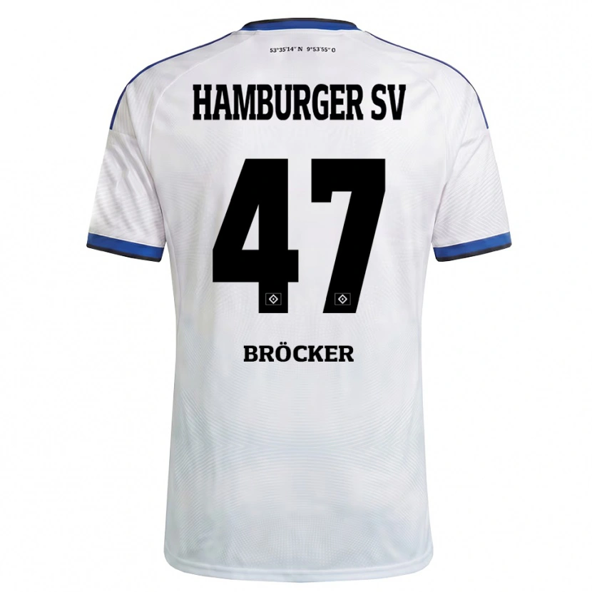 Danxen Kinderen Mads Bröcker #47 Wit Zwart Blauw Thuisshirt Thuistenue 2026/27 T-Shirt