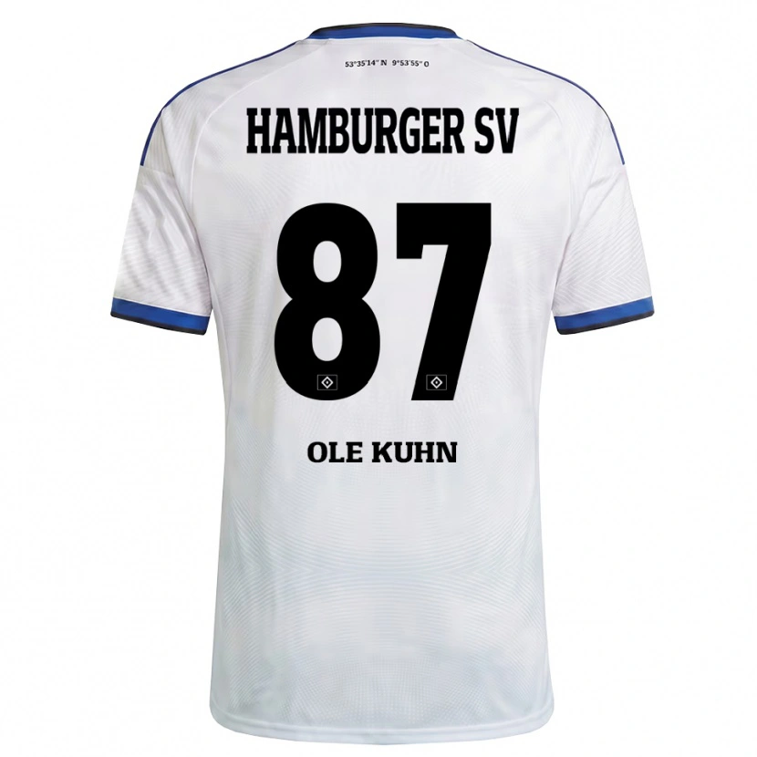 Danxen Kinderen Niklas Ole Kühn #87 Wit Zwart Blauw Thuisshirt Thuistenue 2026/27 T-Shirt