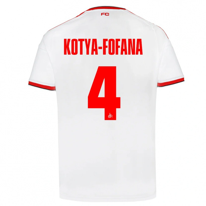 Danxen Kinderen Assad Kotya-Fofana #4 Wit Rood Zwart Thuisshirt Thuistenue 2026/27 T-Shirt