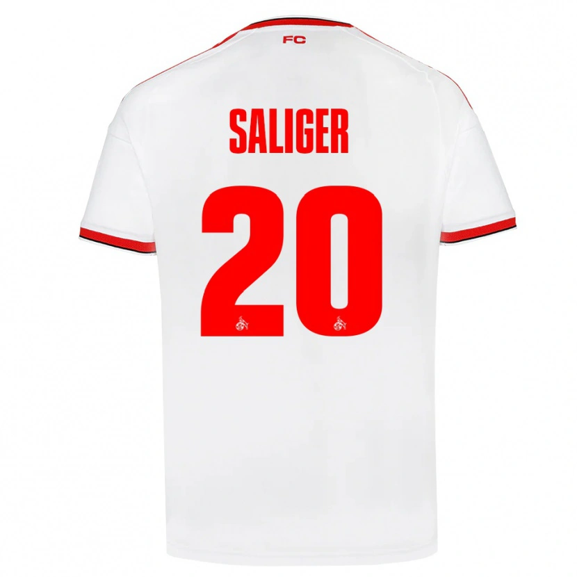 Danxen Kinderen Jonas Saliger #20 Wit Rood Zwart Thuisshirt Thuistenue 2026/27 T-Shirt