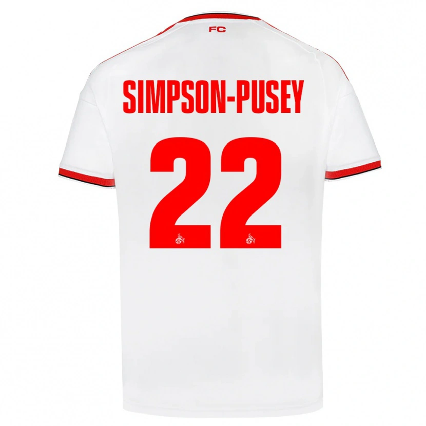 Danxen Kinderen Jahmai Simpson-Pusey #22 Wit Rood Zwart Thuisshirt Thuistenue 2026/27 T-Shirt