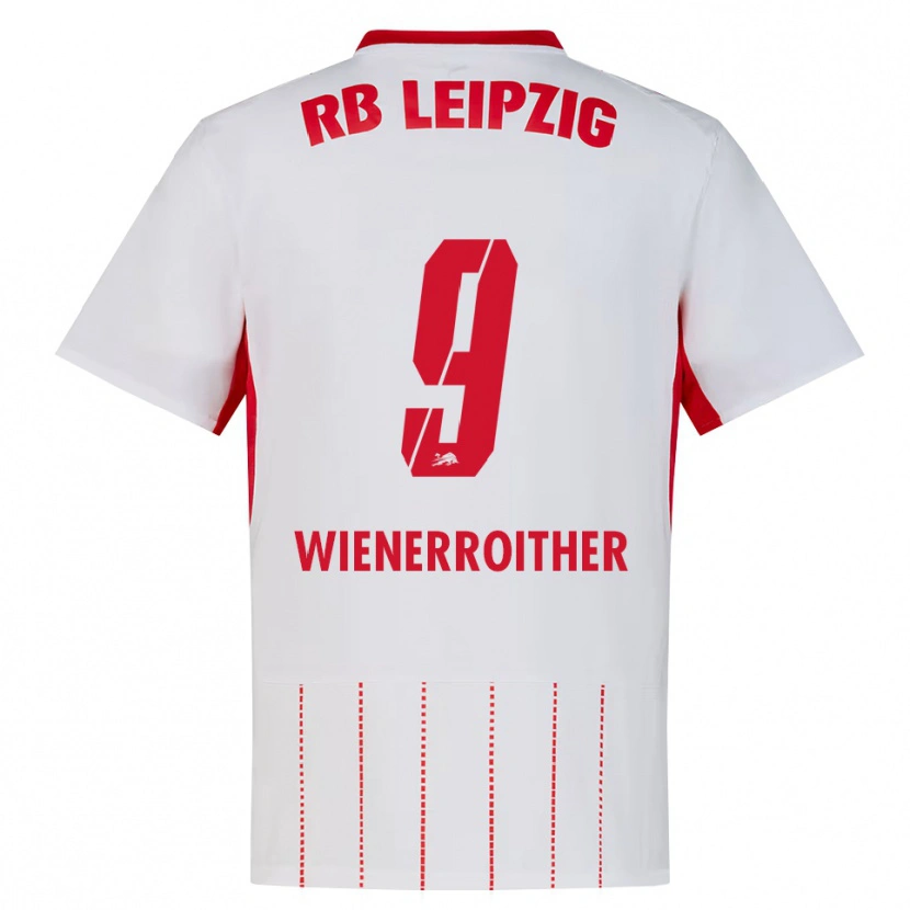 Danxen Kinderen Katja Wienerroither #9 Rood Wit Geel Thuisshirt Thuistenue 2026/27 T-Shirt