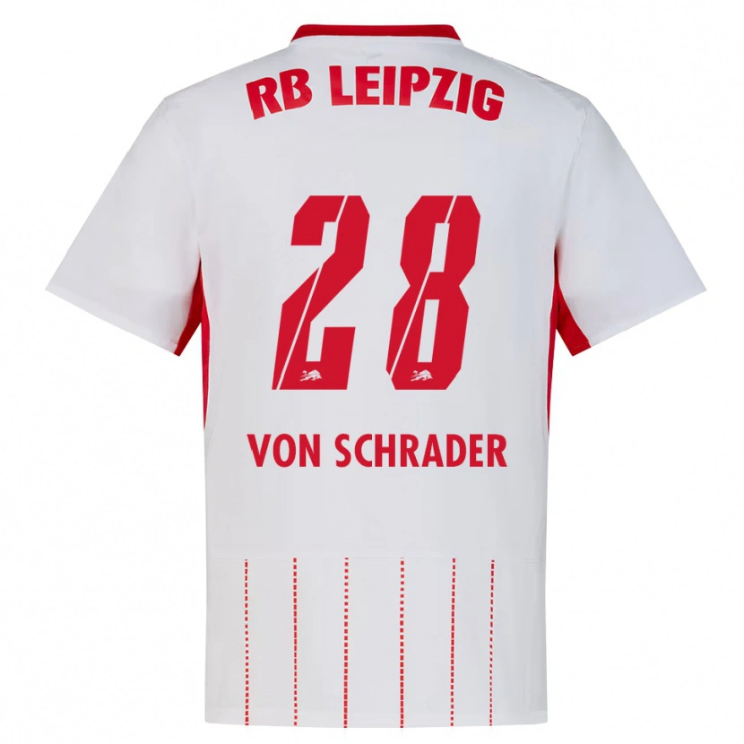 Danxen Kinderen Lina Von Schrader #28 Rood Wit Geel Thuisshirt Thuistenue 2026/27 T-Shirt