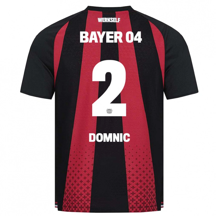 Danxen Kinderen Nebe-Sirak Domnic #2 Zwart Wit Rood Thuisshirt Thuistenue 2026/27 T-Shirt