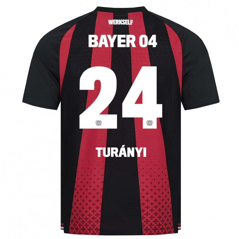 Danxen Kinderen Lilla Turányi #24 Zwart Wit Rood Thuisshirt Thuistenue 2026/27 T-Shirt