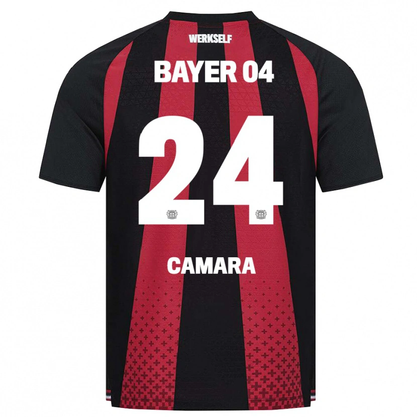 Danxen Kinderen Nourdine Camara #24 Zwart Wit Rood Thuisshirt Thuistenue 2026/27 T-Shirt