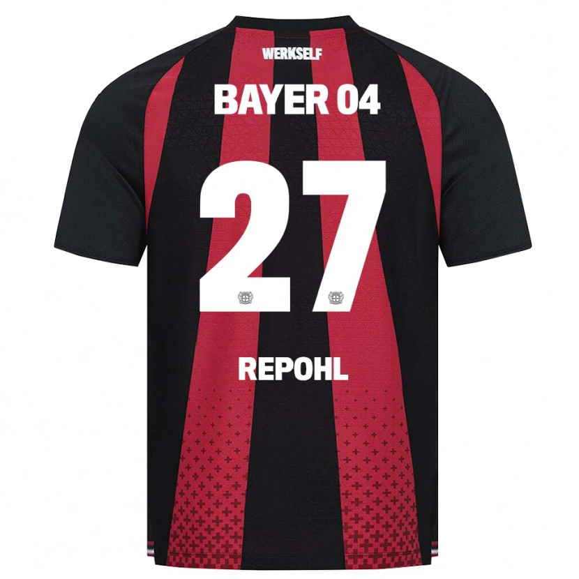 Danxen Kinderen Friederike Repohl #27 Zwart Wit Rood Thuisshirt Thuistenue 2026/27 T-Shirt