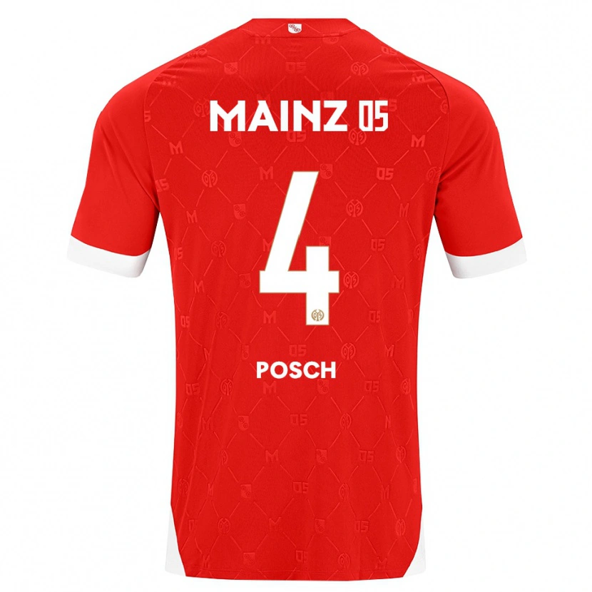 Danxen Kinderen Stefan Posch #4 Rood Wit Thuisshirt Thuistenue 2026/27 T-Shirt