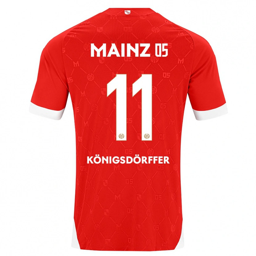 Danxen Kinderen Ransford Königsdörffer #11 Rood Wit Thuisshirt Thuistenue 2026/27 T-Shirt