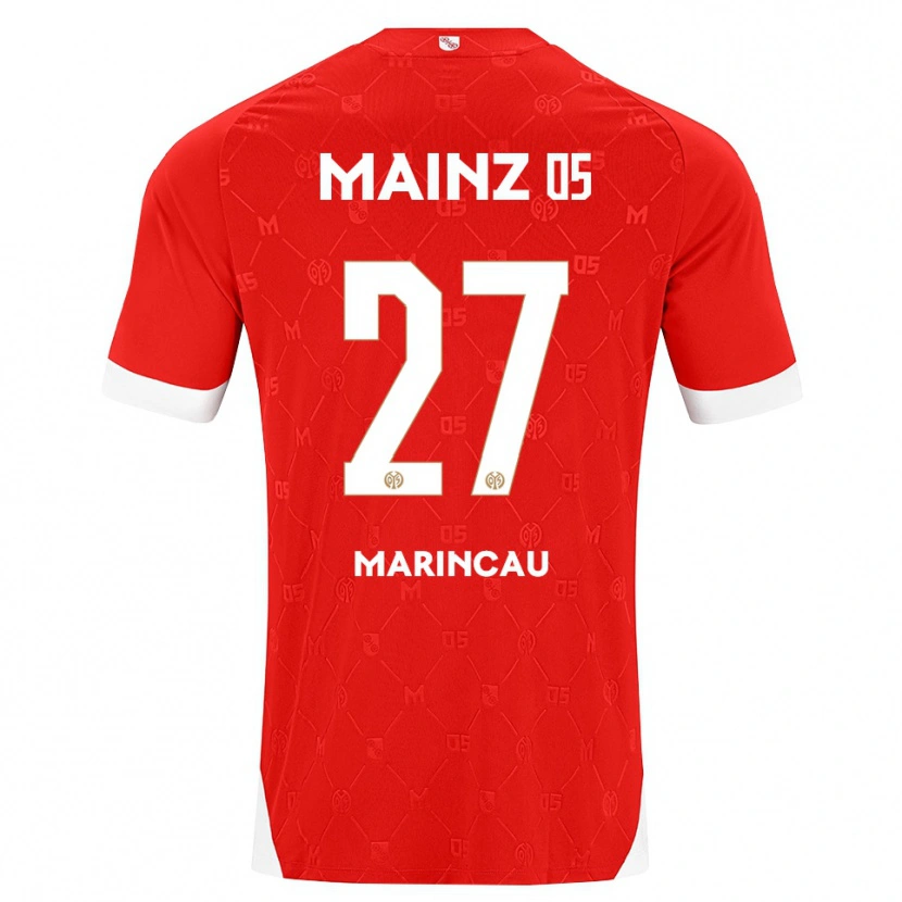 Danxen Kinderen Emanuel Marincău #27 Rood Wit Thuisshirt Thuistenue 2026/27 T-Shirt