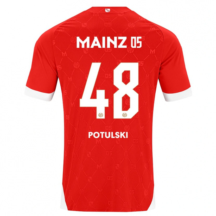 Danxen Kinderen Kacper Potulski #48 Rood Wit Thuisshirt Thuistenue 2026/27 T-Shirt