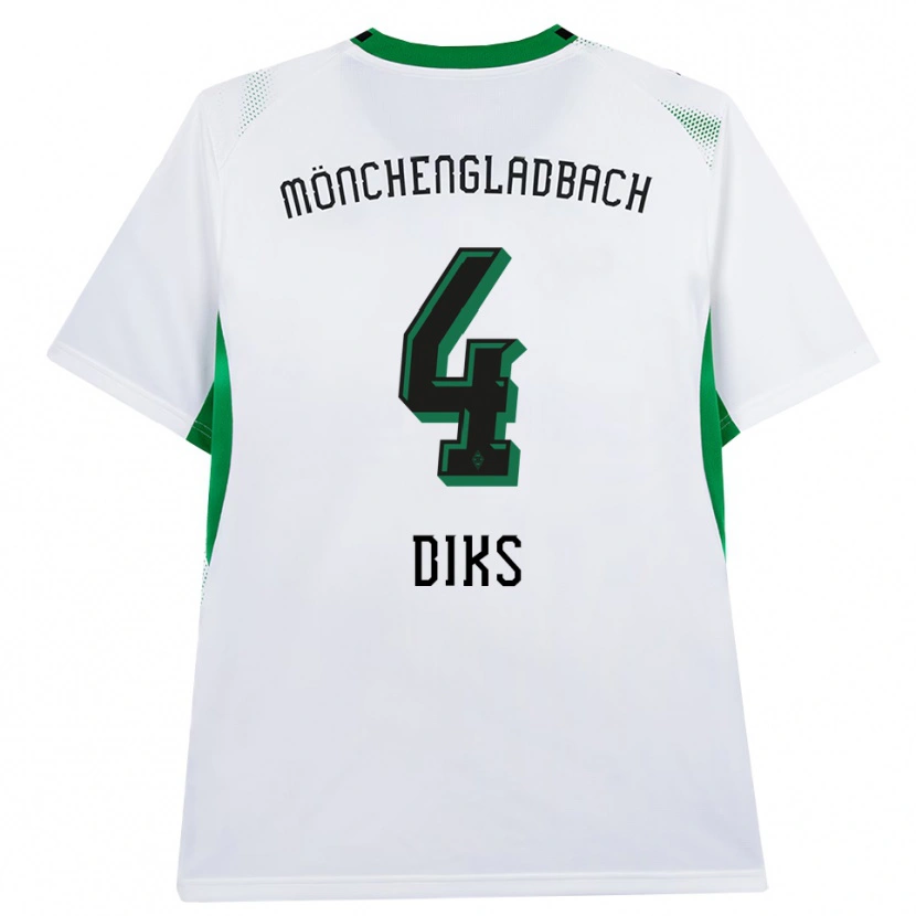Danxen Kinderen Kevin Diks #4 Wit Zwart Groen Thuisshirt Thuistenue 2026/27 T-Shirt
