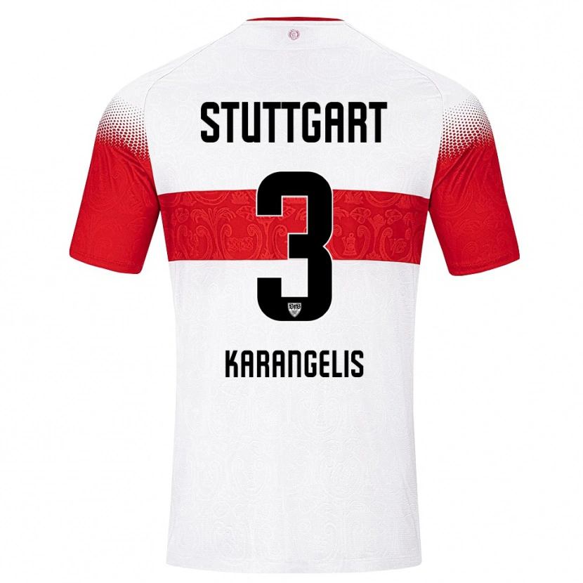 Danxen Kinderen Konstantinos Karangelis #3 Wit Rood Geel Thuisshirt Thuistenue 2026/27 T-Shirt