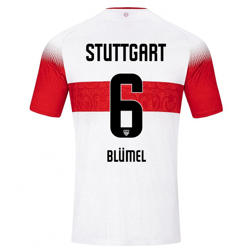 Danxen Kinderen Charlotte Blümel #6 Wit Rood Geel Thuisshirt Thuistenue 2026/27 T-Shirt