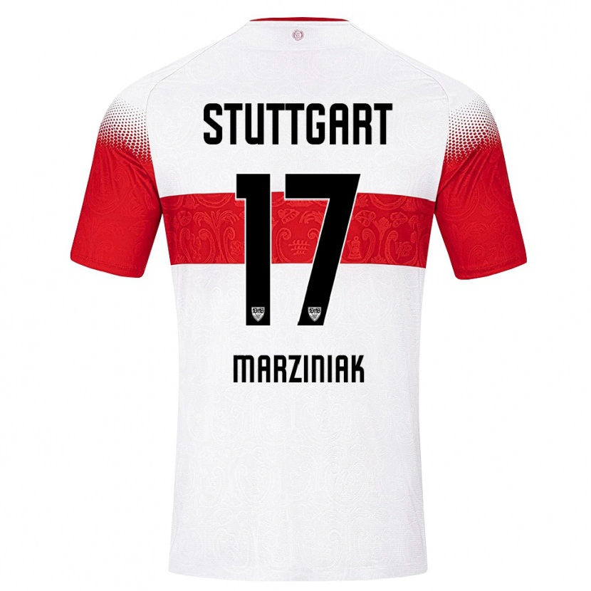Danxen Kinderen Chiara Marziniak #17 Wit Rood Geel Thuisshirt Thuistenue 2026/27 T-Shirt