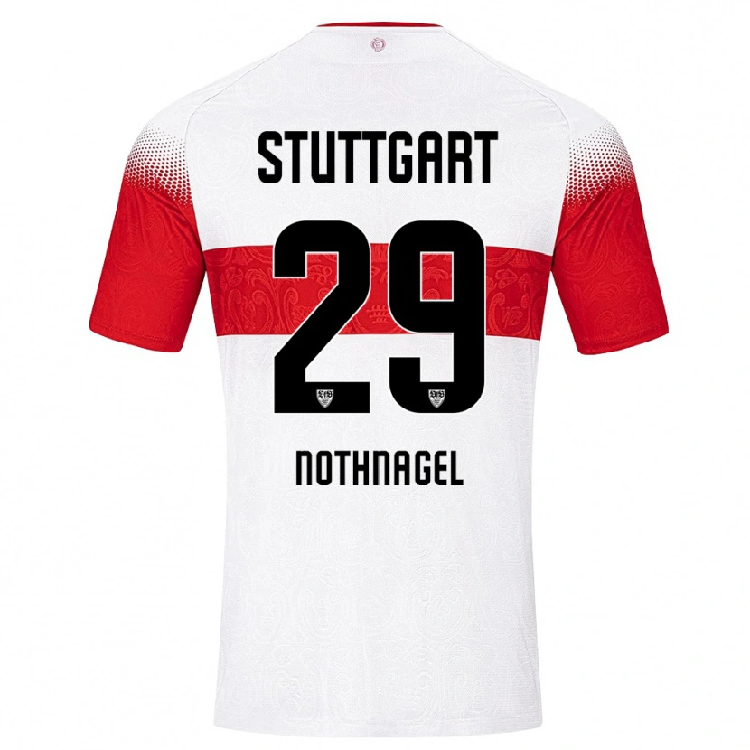 Danxen Kinderen Dominik Nothnagel #29 Wit Rood Geel Thuisshirt Thuistenue 2026/27 T-Shirt