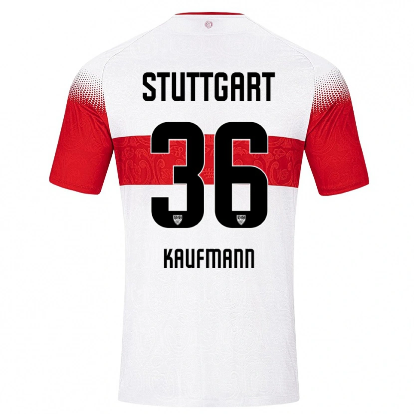 Danxen Kinderen Tino Kaufmann #36 Wit Rood Geel Thuisshirt Thuistenue 2026/27 T-Shirt
