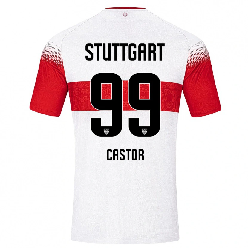 Danxen Kinderen Gillian Castor #99 Wit Rood Geel Thuisshirt Thuistenue 2026/27 T-Shirt
