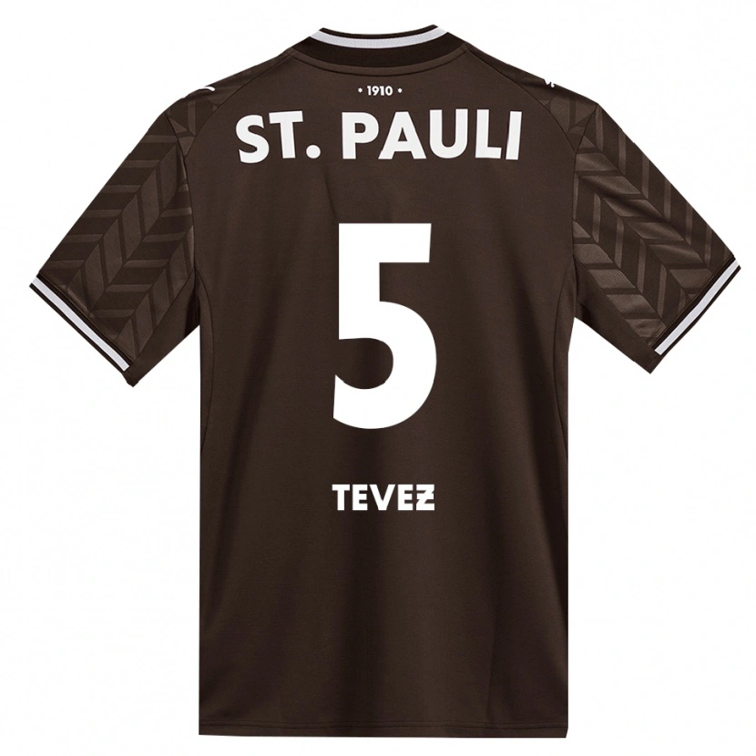 Danxen Kinderen Federico Tevez #5 Cafe Wit Thuisshirt Thuistenue 2026/27 T-Shirt