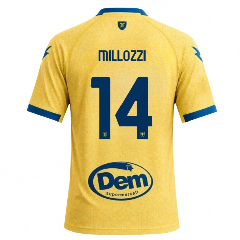 Danxen Kinderen Francesco Millozzi #14 Khaki Zwart Blauw Thuisshirt Thuistenue 2026/27 T-Shirt