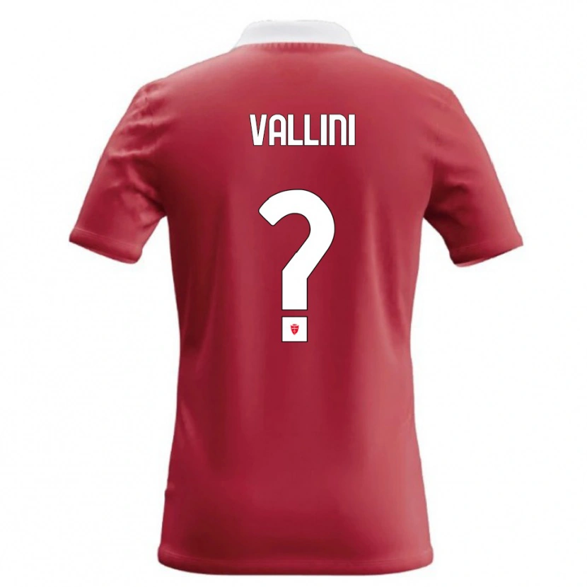 Danxen Kinderen Andrea Vallini #0 Rood Wit Thuisshirt Thuistenue 2026/27 T-Shirt