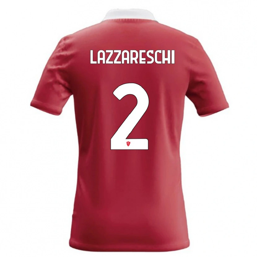 Danxen Kinderen Andrea Lazzareschi #2 Rood Wit Thuisshirt Thuistenue 2026/27 T-Shirt