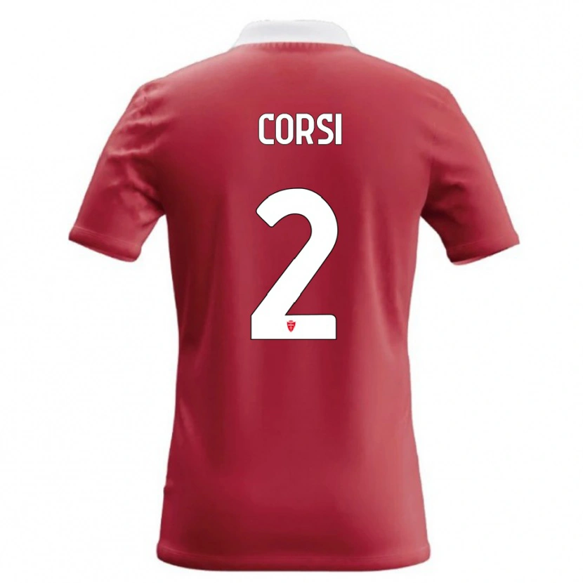 Danxen Kinderen Giovanni Corsi #2 Rood Wit Thuisshirt Thuistenue 2026/27 T-Shirt