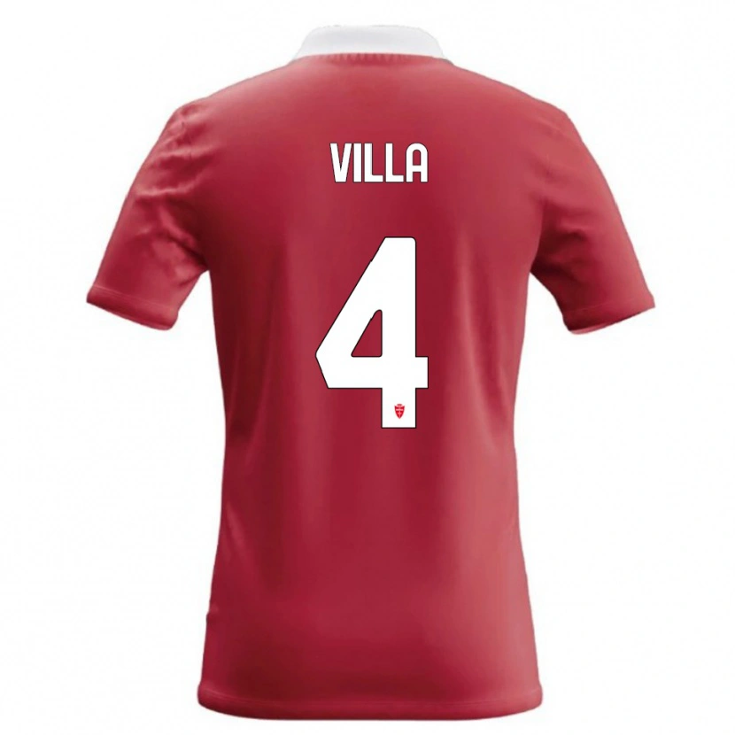 Danxen Kinderen Manuel Villa #4 Rood Wit Thuisshirt Thuistenue 2026/27 T-Shirt