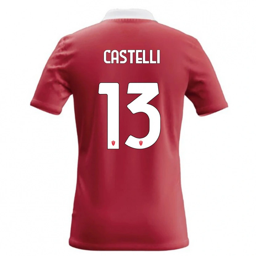 Danxen Kinderen Davide Castelli #13 Rood Wit Thuisshirt Thuistenue 2026/27 T-Shirt