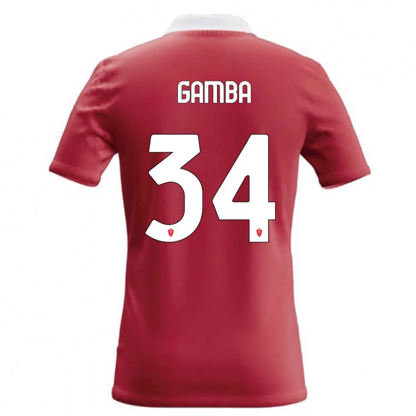 Danxen Kinderen Alberto Gamba #34 Rood Wit Thuisshirt Thuistenue 2026/27 T-Shirt