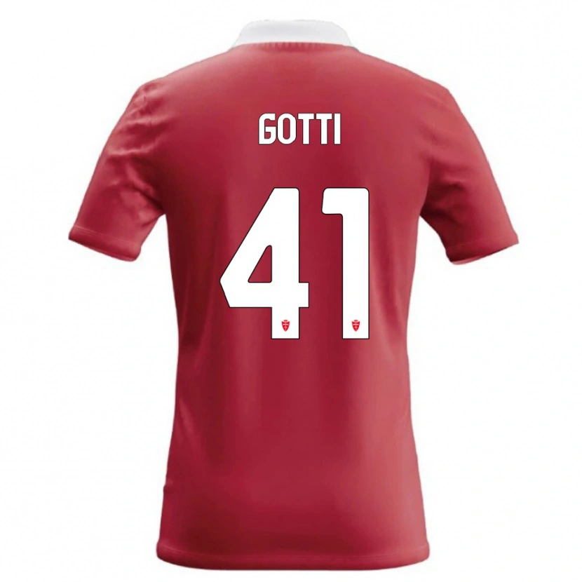 Danxen Kinderen Andrea Gotti #41 Rood Wit Thuisshirt Thuistenue 2026/27 T-Shirt